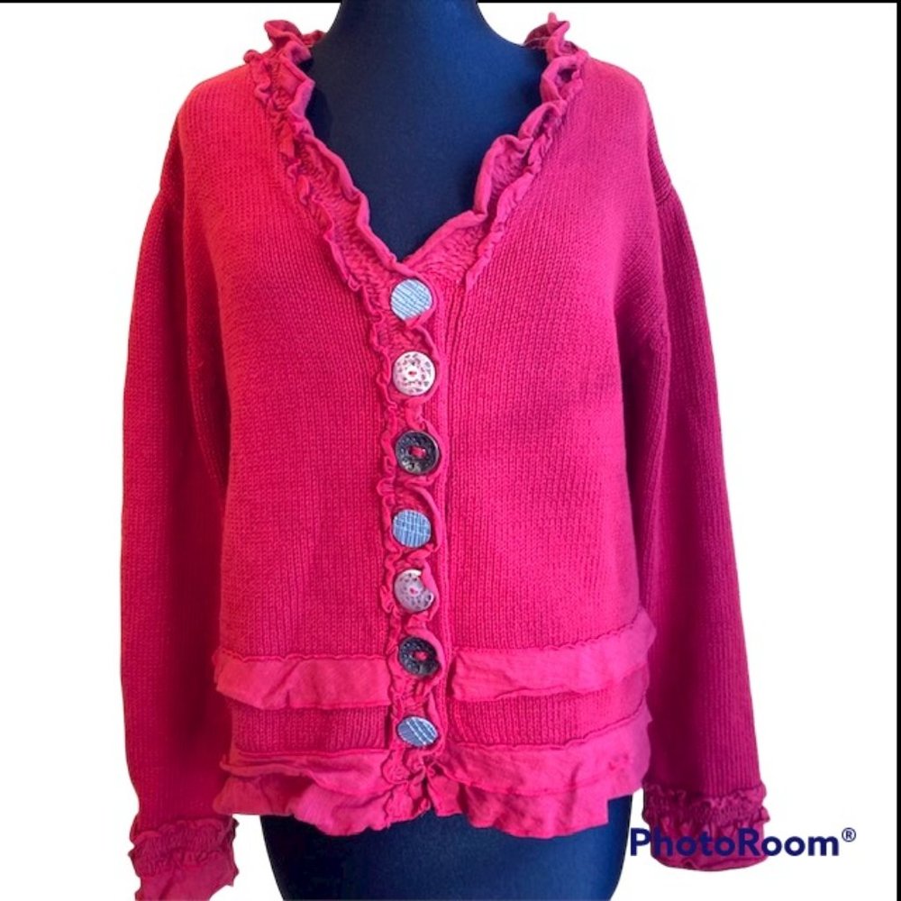 PURE Handknit Cotton Cardigan (S/M)